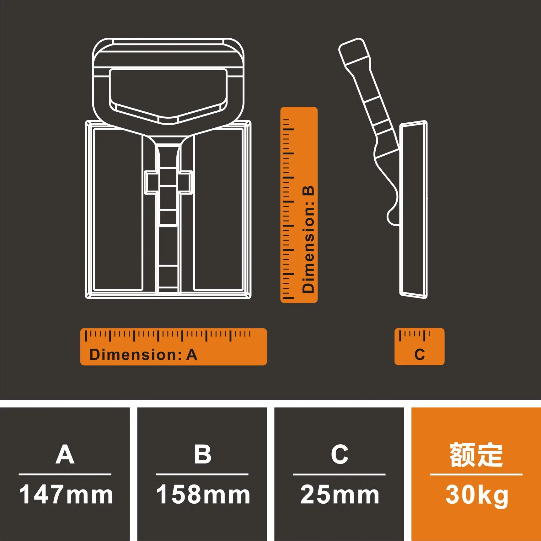 30kg Portable Magnetic Lifters Magnetic Square