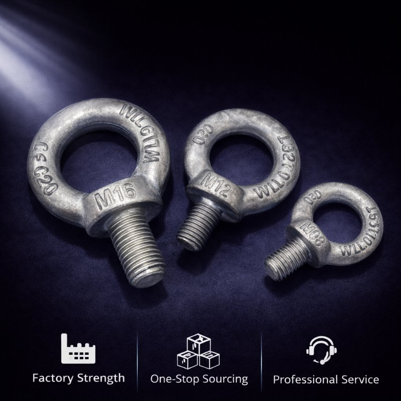 DIN 580 Lifting Eye Bolt Zinc Plated Carbon Steel Heavy Duty Lifting Screw M8-M36
