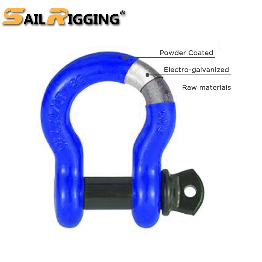 Wholesale Hardware Rigging Crane Shackle 3/4" 4.75t Galvanized Us Type G209 Anchor Shackle Steel Forged Lifting D Ring Bow Shackle