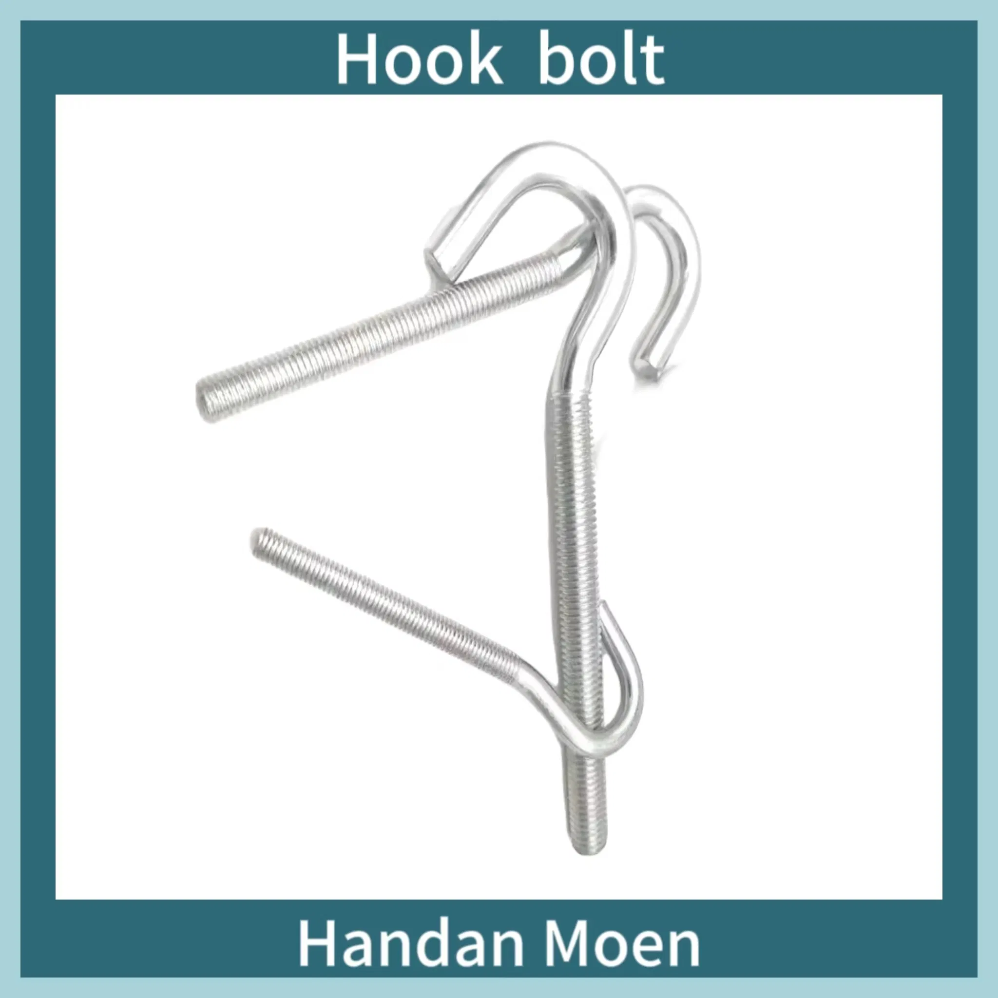 Fasteners Factory Carbon Steel Eye Bolt Grade 4.8 Screw Galvanized Hook Bolt