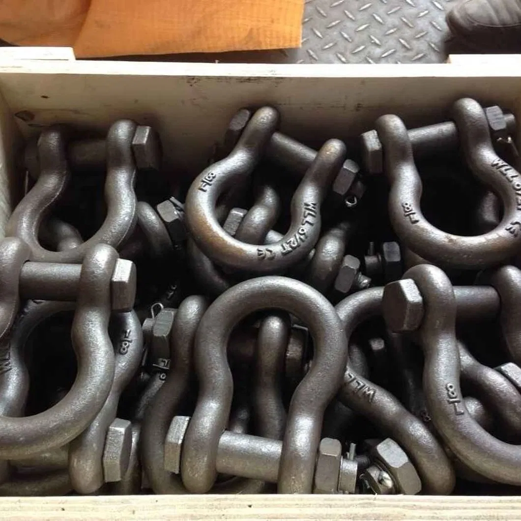 U. S Type Forged HDG Carbon/Alloy Steel Screw Pin Bow/Dee Shackle for Lifting/Floating Docks/Aquaculture/Ship/Marine/Load/Fender with CE/ISO Cert