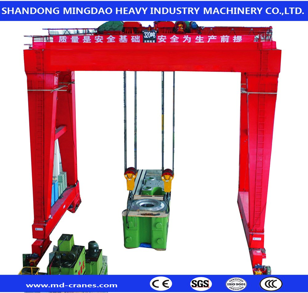 CE/SGS/ISO/TUV/Eac 20 T 50t Heavy Duty General Construction Equipment Outdoor Warehouse Heavy Portable Container Quay Double Girder Winch Trolley Gantry Crane