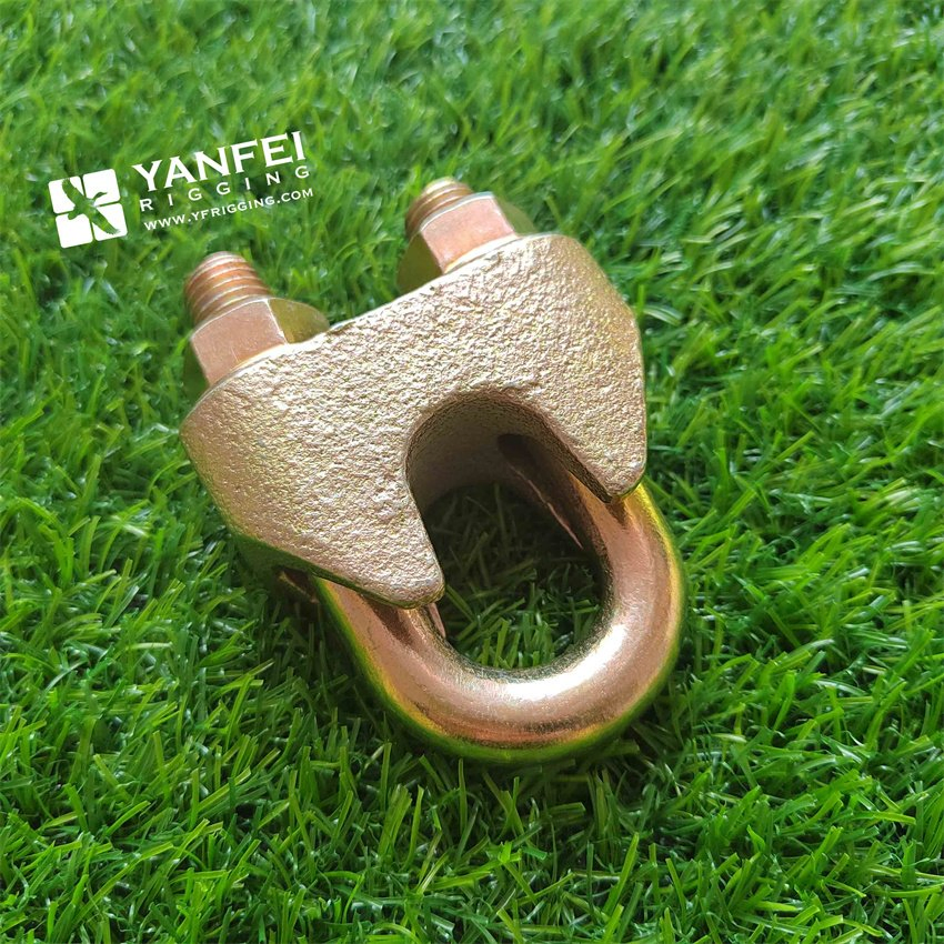 Fasteners DIN1142 Wire Rope Clips Forged Steel Cable Clips Yellow Zinc