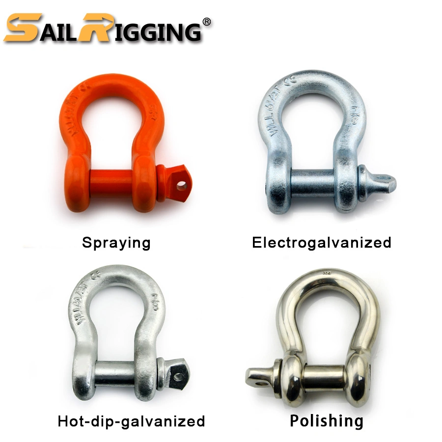 Wholesale Hardware Rigging Crane Shackle 3/4" 4.75t Galvanized Us Type G209 Anchor Shackle Steel Forged Lifting D Ring Bow Shackle