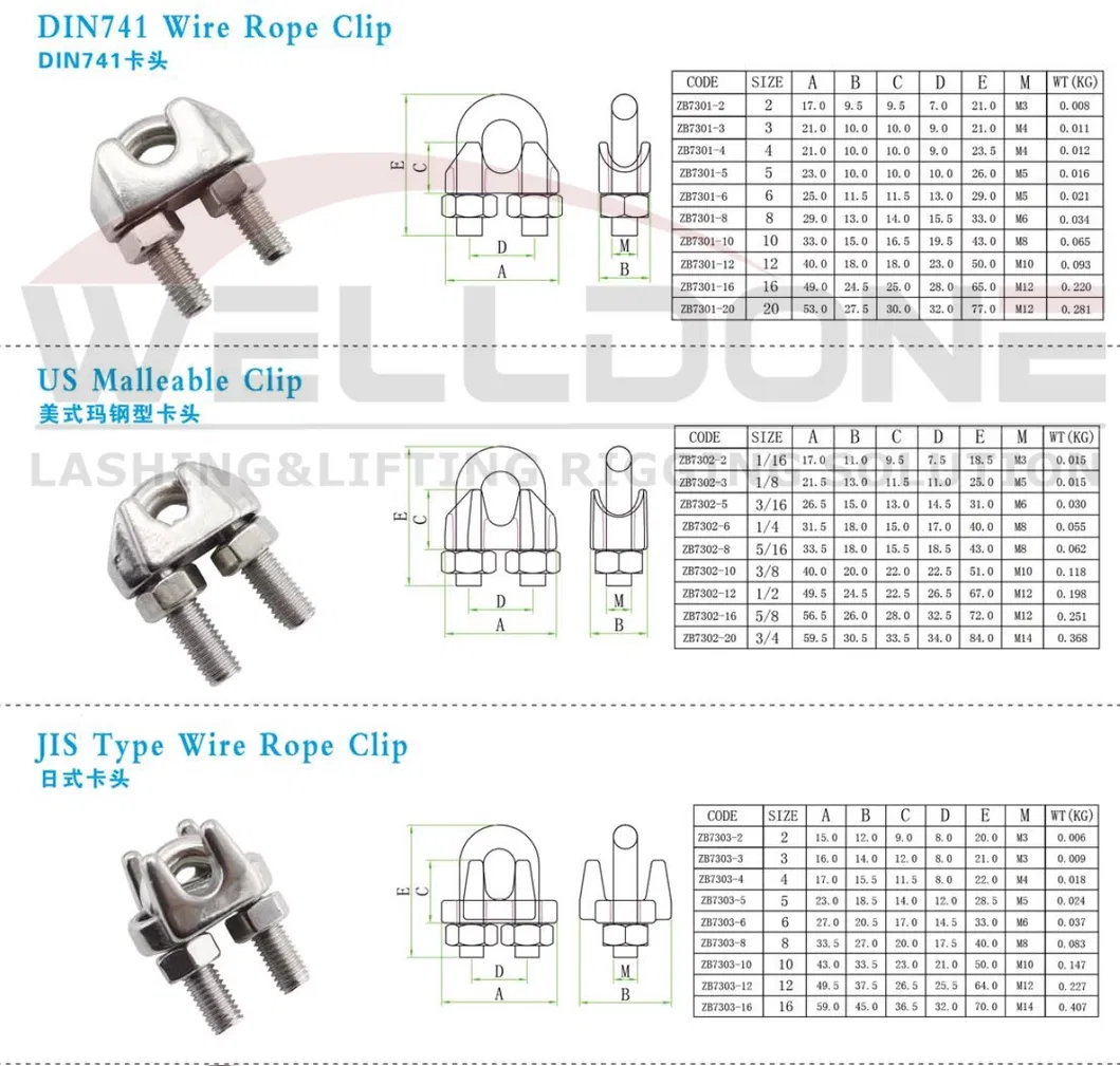 Stainless Steel Wire Rope Clips