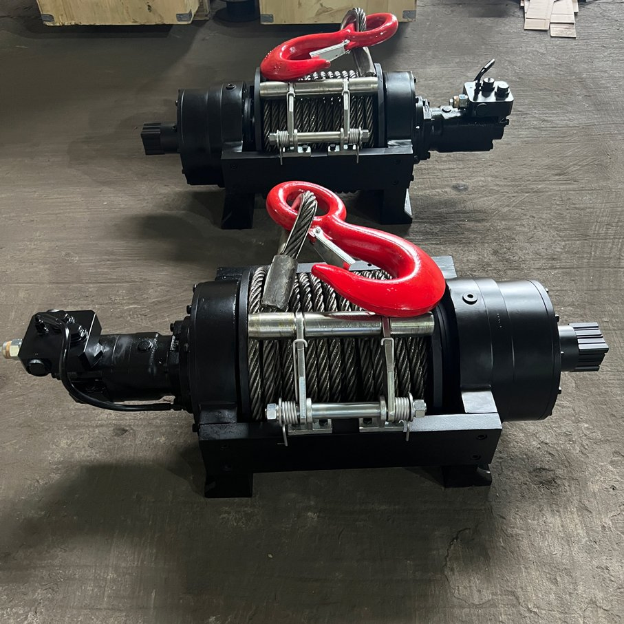 20 Ton Hydraulic Truck Winch Free Spooling Air Clutch with Wire Rope and Hook