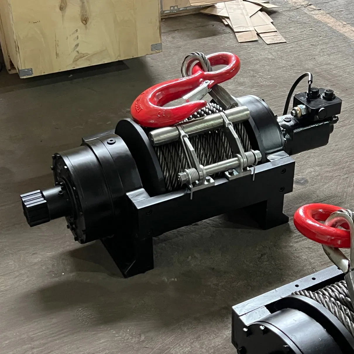 20 Ton Hydraulic Truck Winch Free Spooling Air Clutch with Wire Rope and Hook