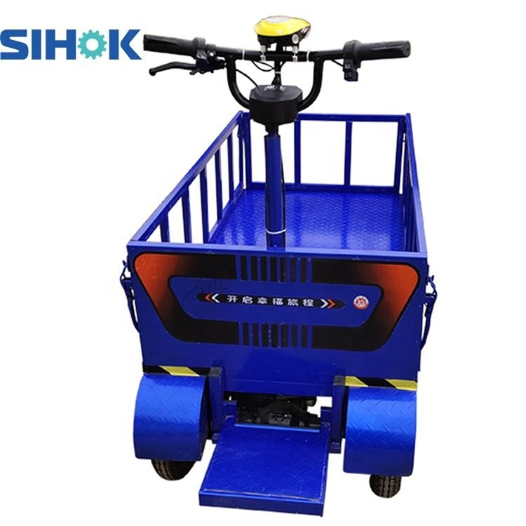 China Heavy Duty 2000kg Cargo Storage Transport Tool Four Wheel Motor Power 60V 1.5kw Flatbed Electric Trolley for Sale