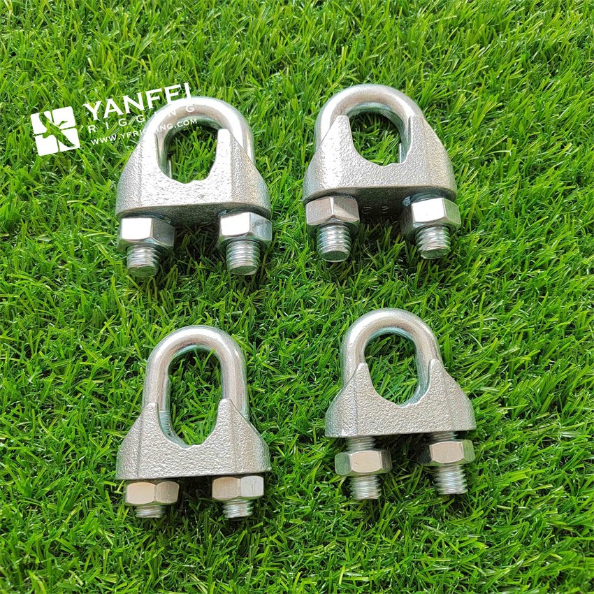 Fasteners DIN1142 Wire Rope Clips Forged Steel Cable Clips Yellow Zinc