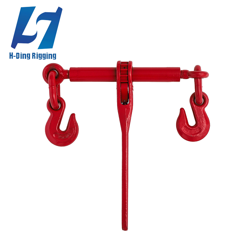 Heavy Duty 1/2-5/8 Wll13000lbs Red Painted Forged Ratchet Type Load Binder with Grab Hooks for Handle Lock Binding Chains