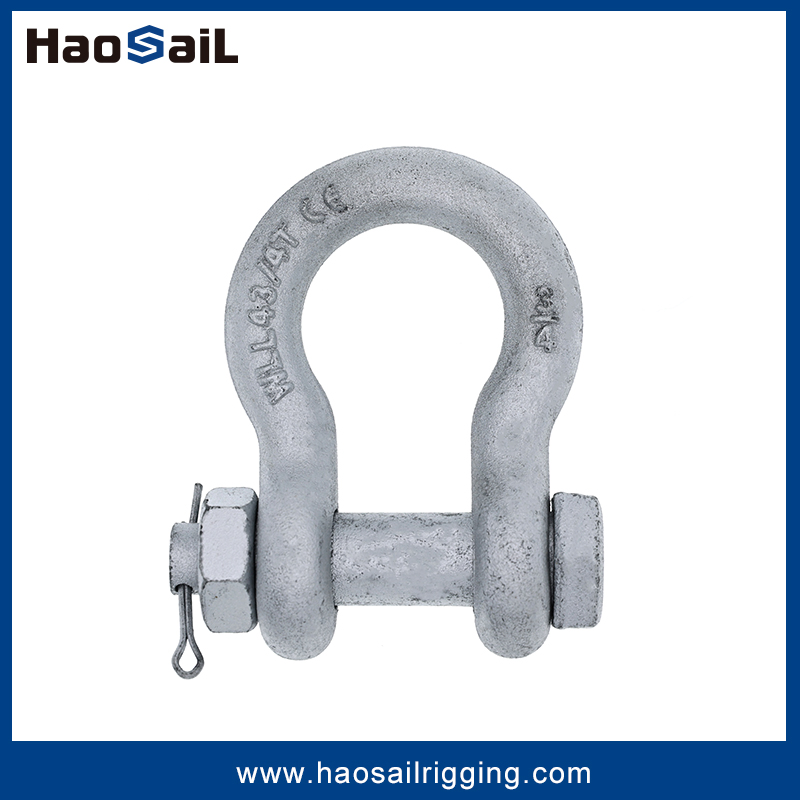 G2130 Us Type Rigging Hardware Fitting Electric/Hot DIP Galvanized/Painted Bow/Anchor Shackle with Safety Bolt Nut for Chain/Wire Rope Sling