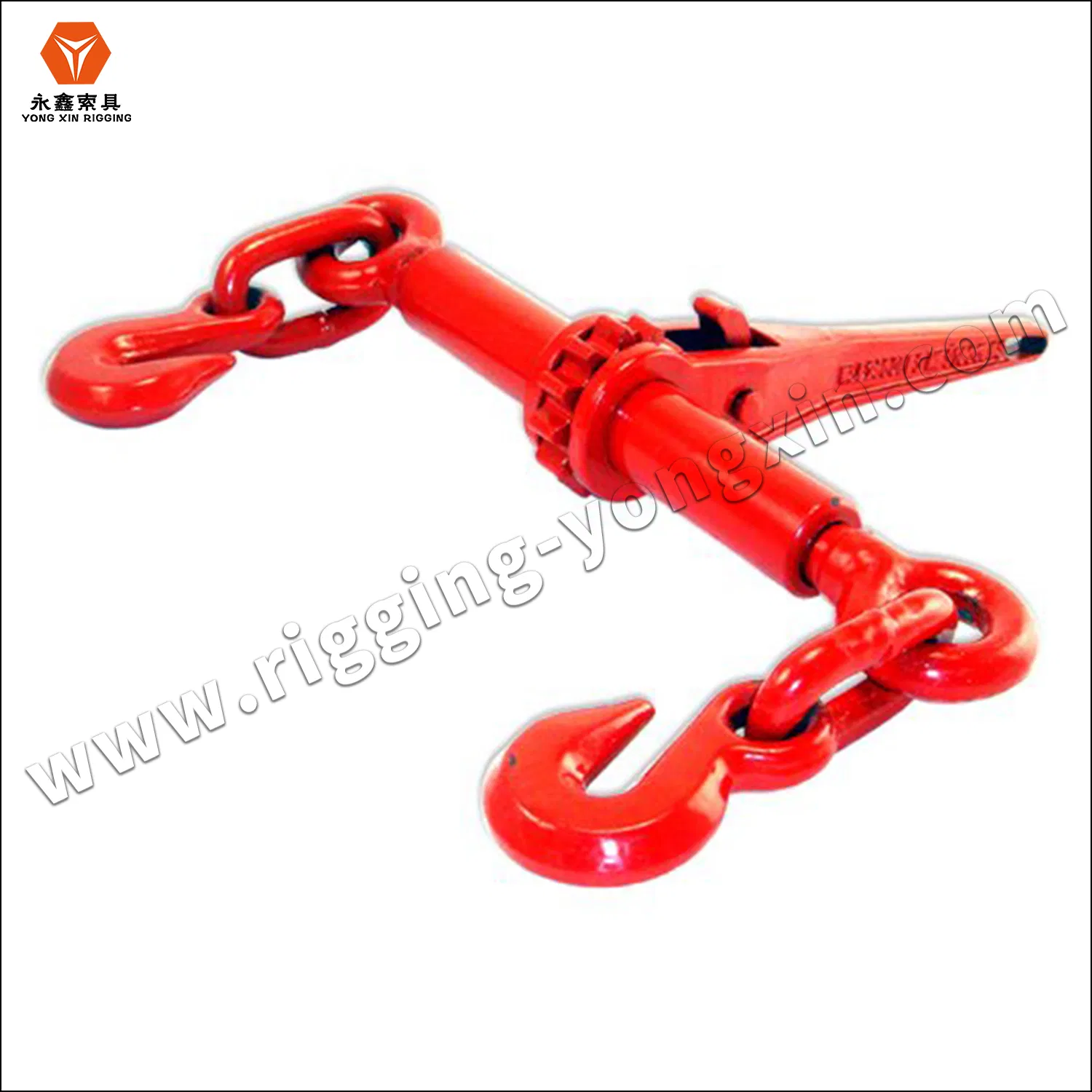 Us Type G80 Red Painted Carbon Steel Drop Forged Standard L140 Type Spring Folding Handle Ratchet Type Chain Load Binder