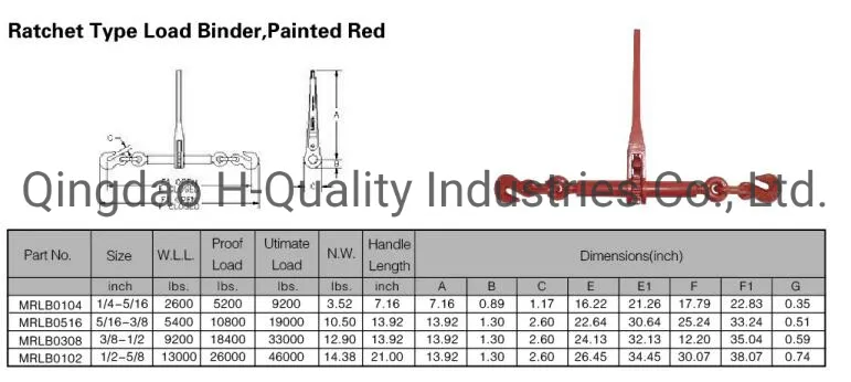 Ratchet Type Cast Handle Load Binder