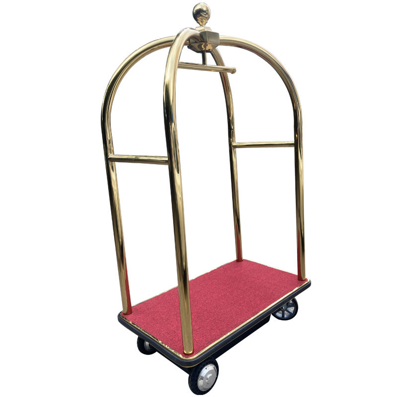 Custom Modern 4-Wheel Metal Hotel Trolley Electric Luggage Cart