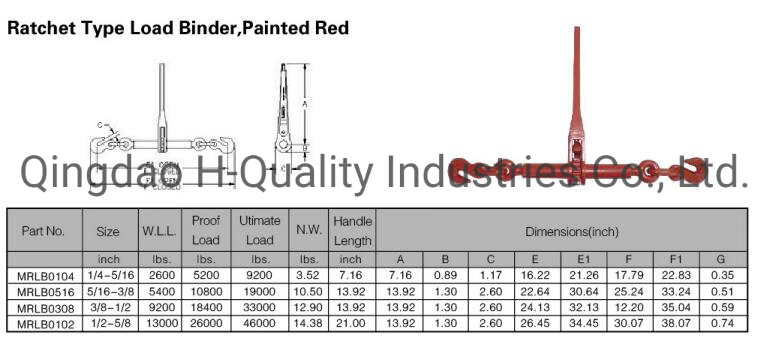 Painted G80 Ratchet Type Cast Handle Load Binder