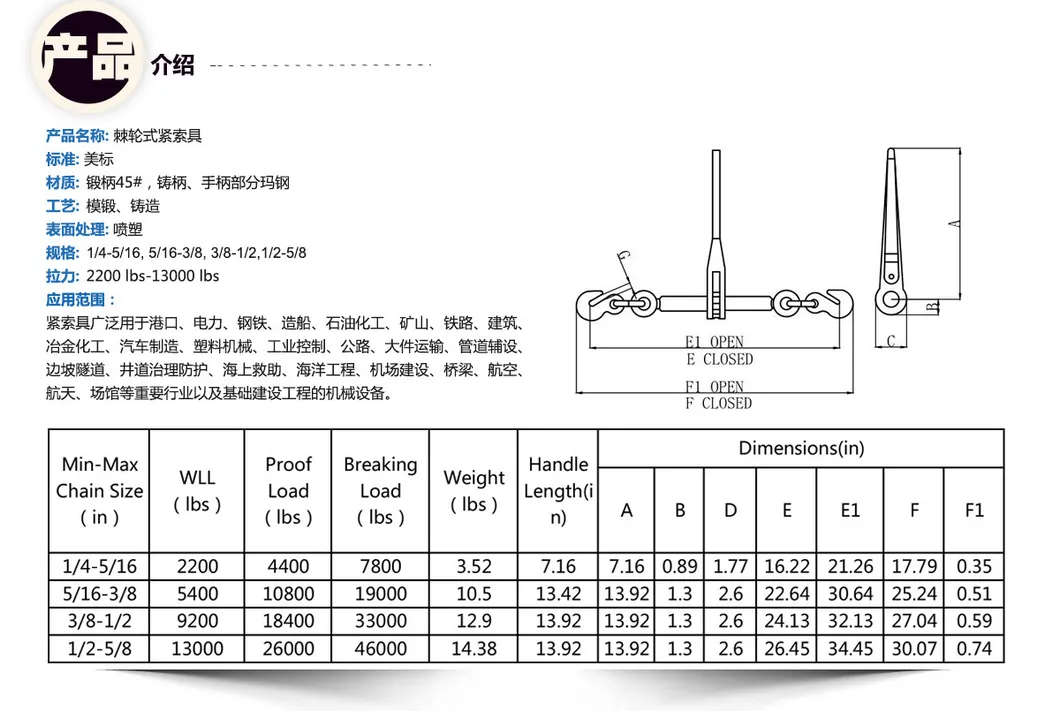 Ratchet Type Load Binders