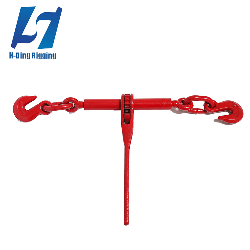 Heavy Duty 1/2-5/8 Wll13000lbs Red Painted Forged Ratchet Type Load Binder with Grab Hooks for Handle Lock Binding Chains