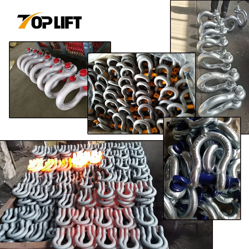 Rigging Hardware G-2130 Forged Alloy Steel HDG Bolt Type Bow Shackle