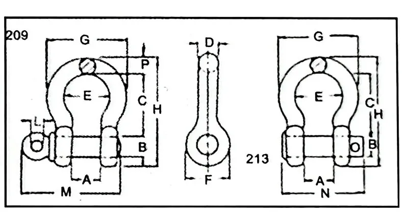 High Strength Alloy Steel Forged Screw Pin Bow G209 Shackle