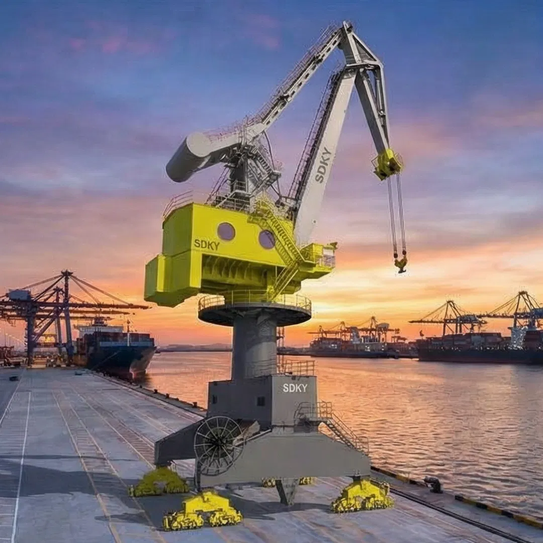 Electric Mobile Harbour/Port Crane: Portal/Dock Level Luffing Hoisting Crane with Winch Load Lifting Mechanism &amp; Electrical Hoist Gantry Crane 20-1000 Ton