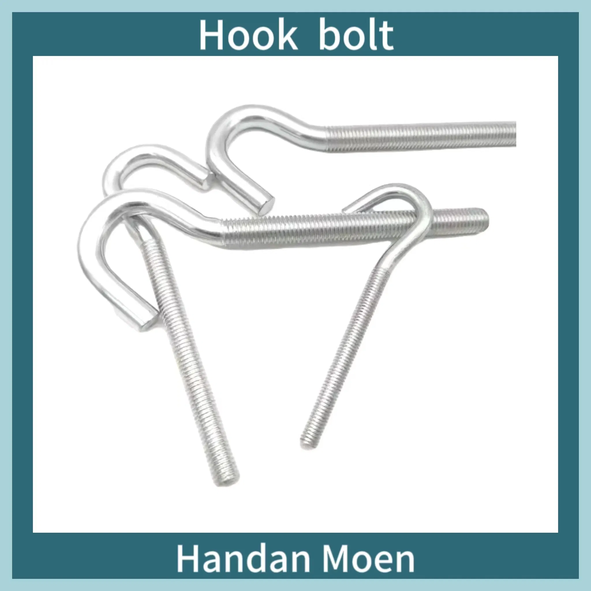 Fasteners Factory Carbon Steel Eye Bolt Grade 4.8 Screw Galvanized Hook Bolt