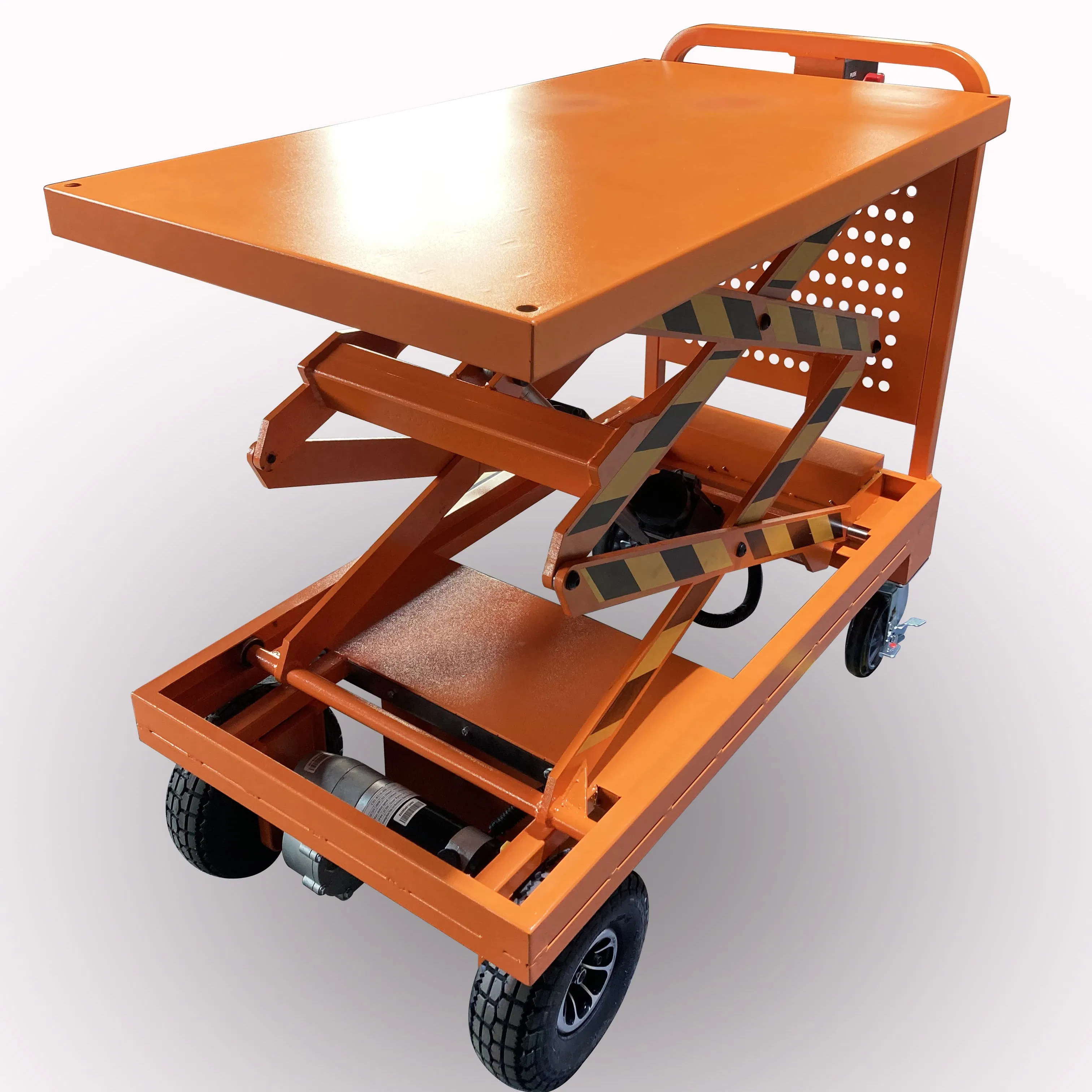 Premium Electric Lifting Cart 5ookg Double Fork Powered Lift &amp; Drive Scissor Trolley