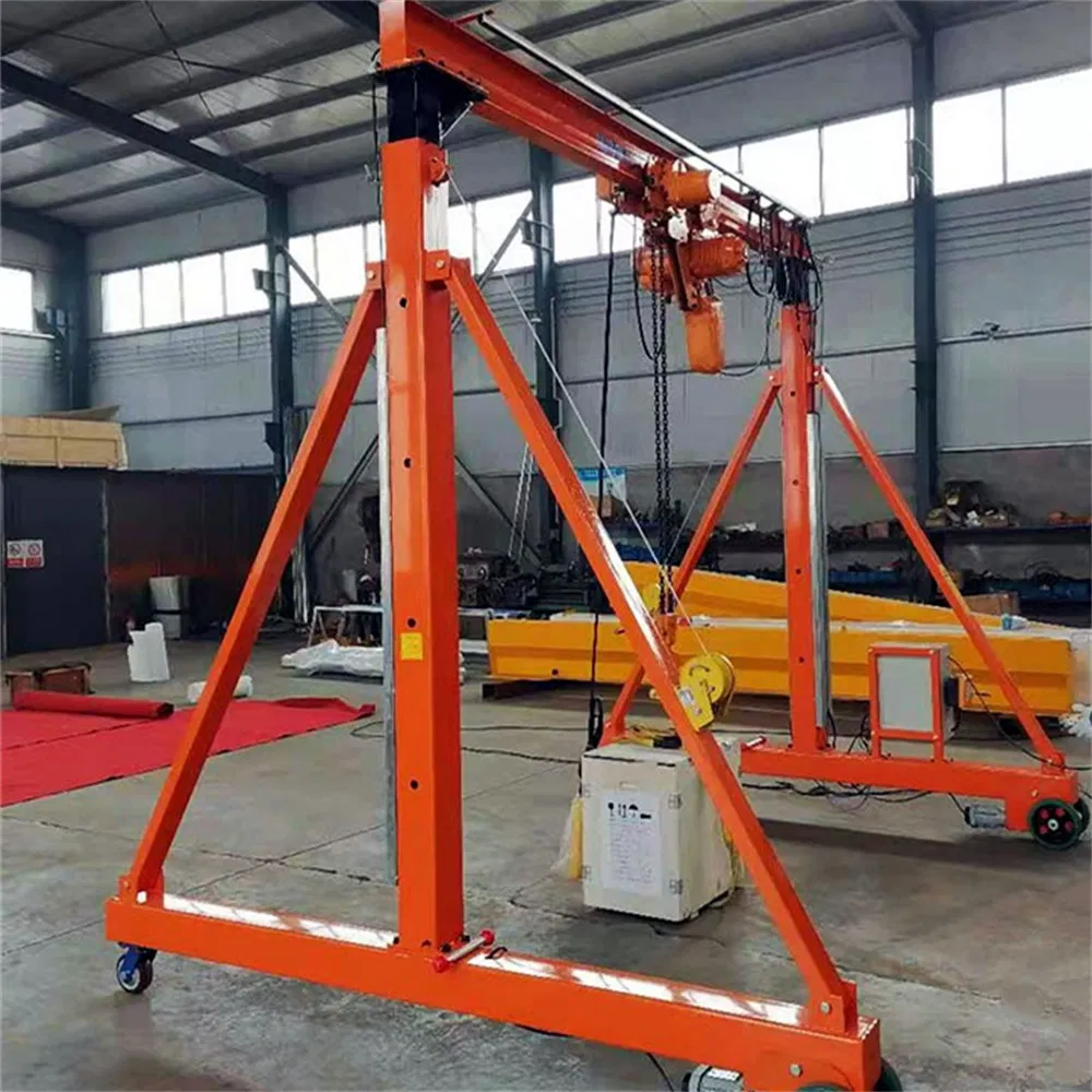 Warehouse Mobile Gantry Crane with High Quality Chain Hoist