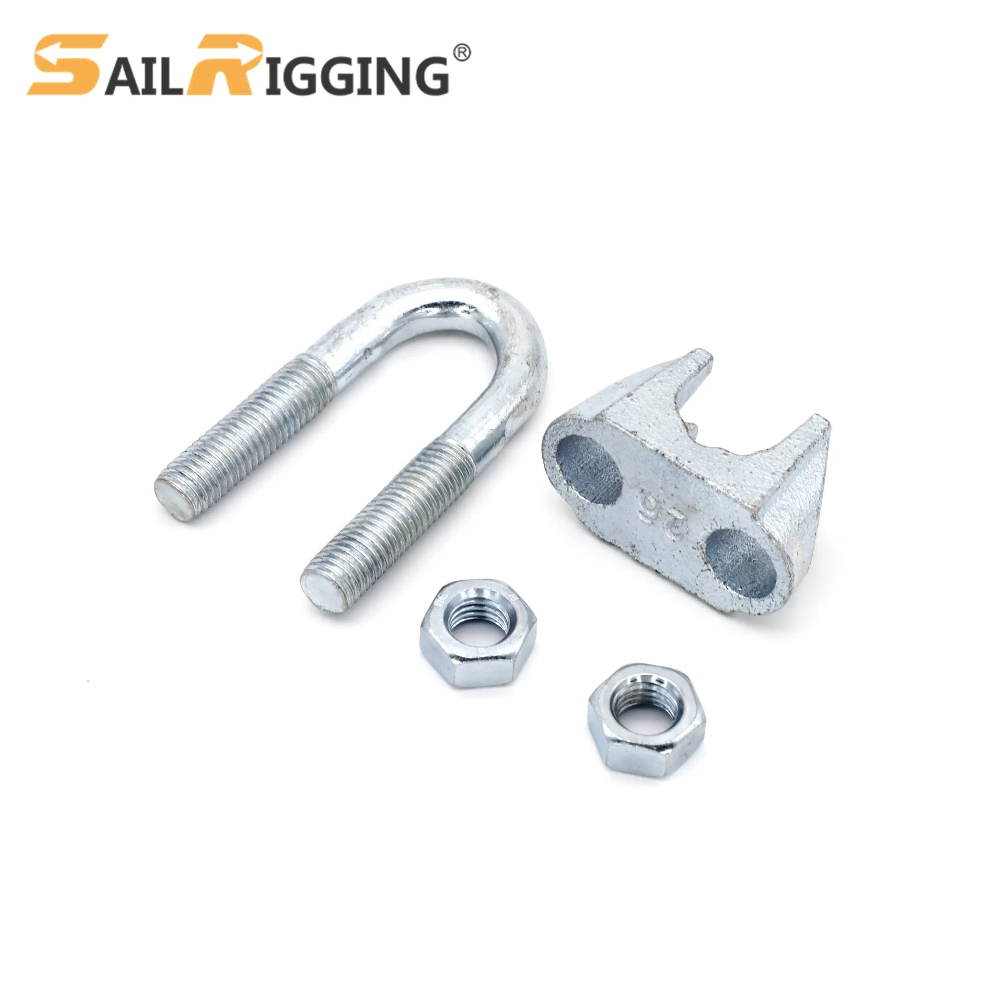 U Bolt Clip 3mm 5mm 6.5mm 8mm 10mm 26mm DIN741 Galvanized Malleable Wire Rope Clamps Rigging for Wire Rope Fitting