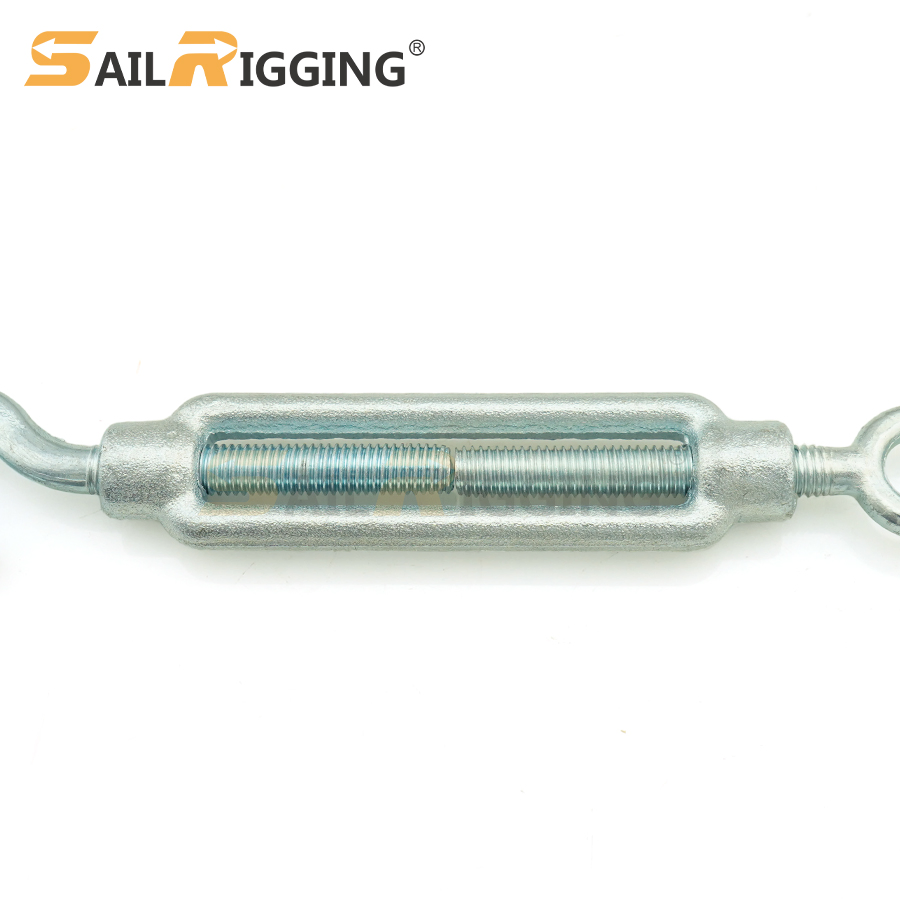 Wholesale Drop Forged DIN1480 Galvanized M16 M24 Large Size Turnbuckle DIN1480 with Hook and Eye