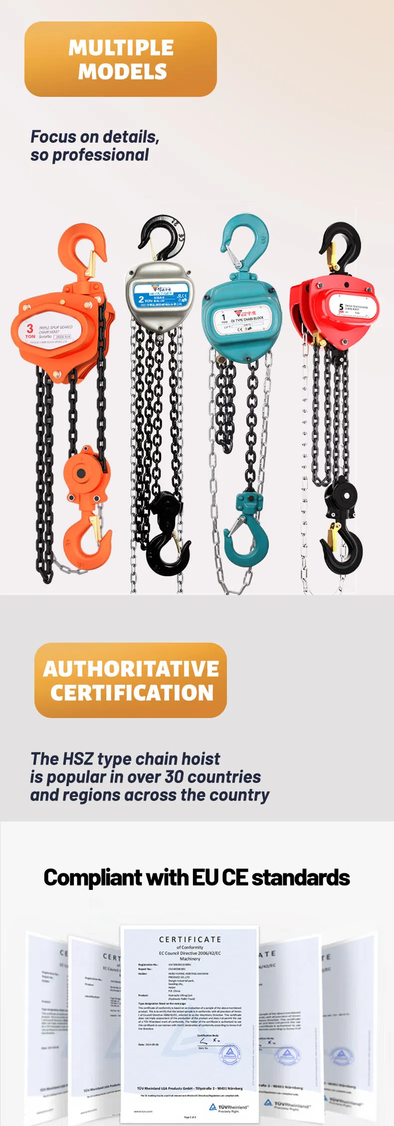 Hand Manual Lever Chain Block Hoist 10