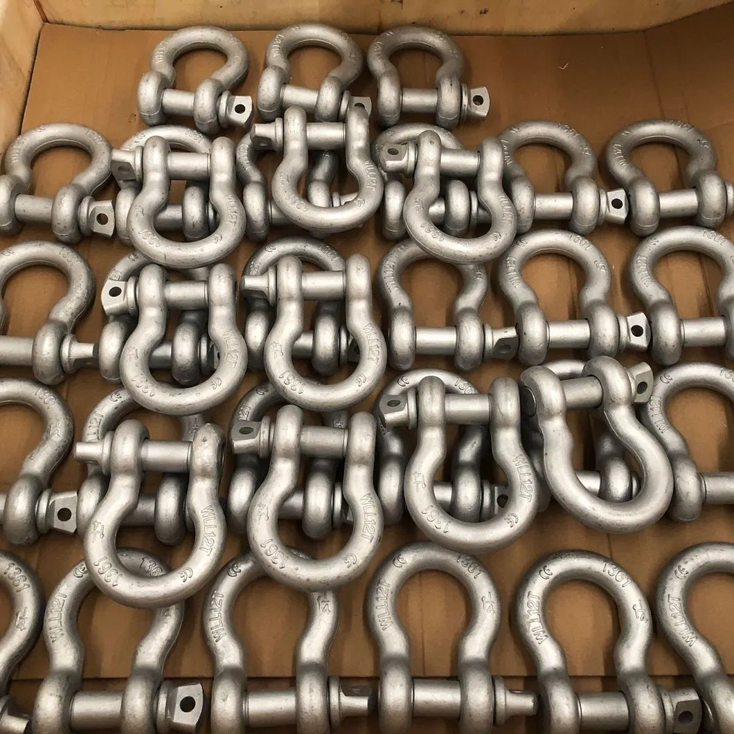 U. S Type Forged HDG Carbon/Alloy Steel Screw Pin Bow/Dee Shackle for Lifting/Floating Docks/Aquaculture/Ship/Marine/Load/Fender with CE/ISO Cert