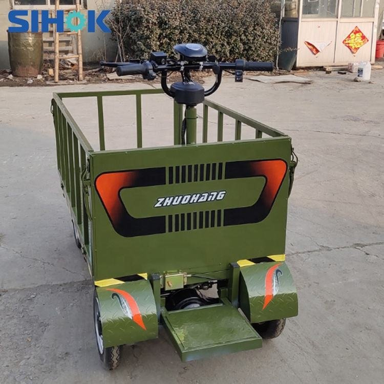 China Heavy Duty 2000kg Cargo Storage Transport Tool Four Wheel Motor Power 60V 1.5kw Flatbed Electric Trolley for Sale