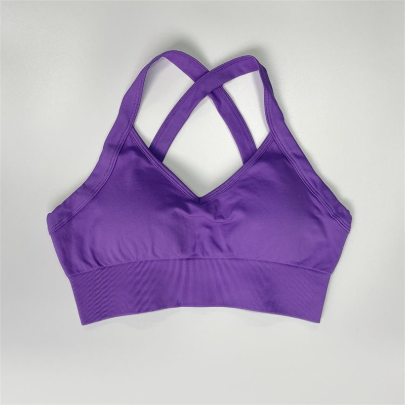 Top corto de yoga de secado rápido de spandex de nuevo modelo al por mayor, moda activa, talla grande, sujetador deportivo sexy de alto impacto para mujeres