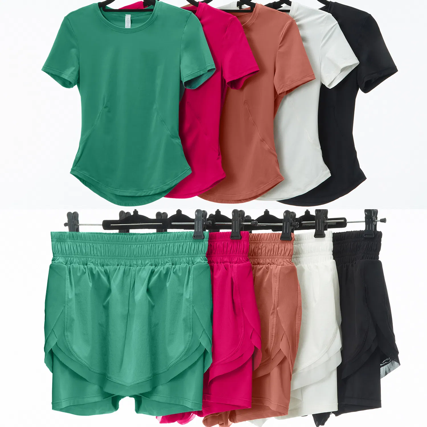 Conjunto de dos piezas, ropa de verano, pantalones cortos y camisetas de manga corta