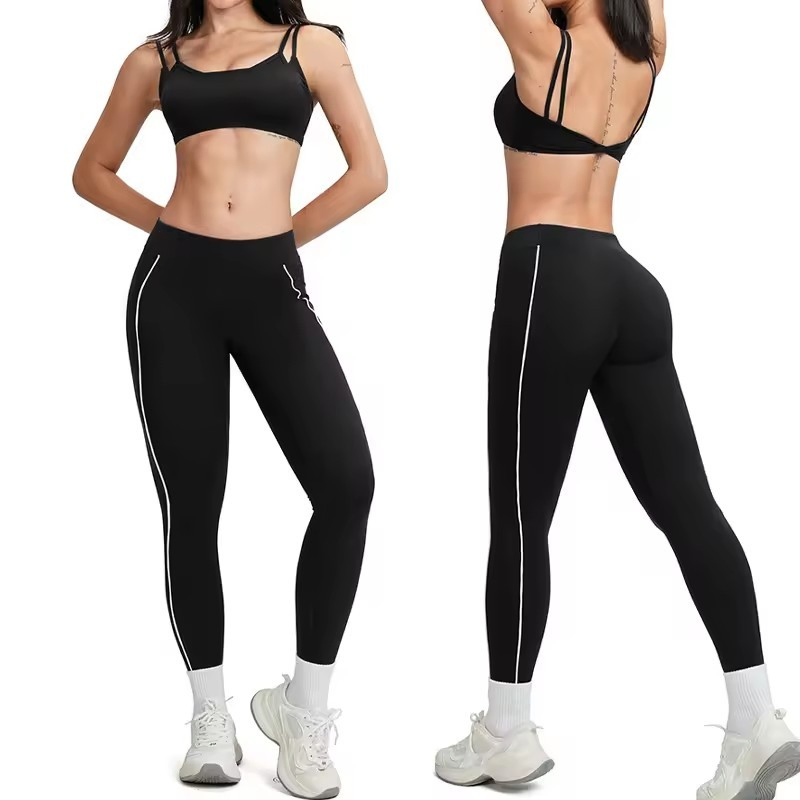 Mujeres 2PCS Conjunto de Yoga Ropa Deportiva Conjunto de Fitness Ropa de Entrenamiento Traje Deportivo Ropa Interior Femenina Pantalones de Cintura Alta Ropa Atlética Ropa de Yoga Ropa de Gimnasio