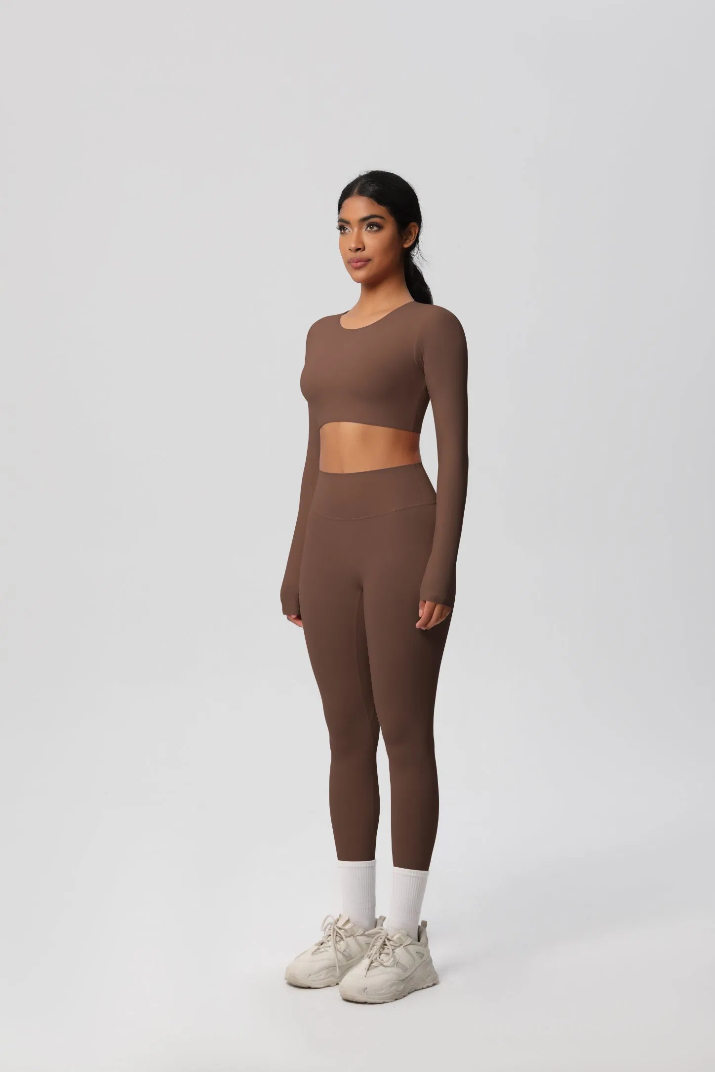 Ropa deportiva sin costuras de cintura alta que absorbe la humedad para el gimnasio