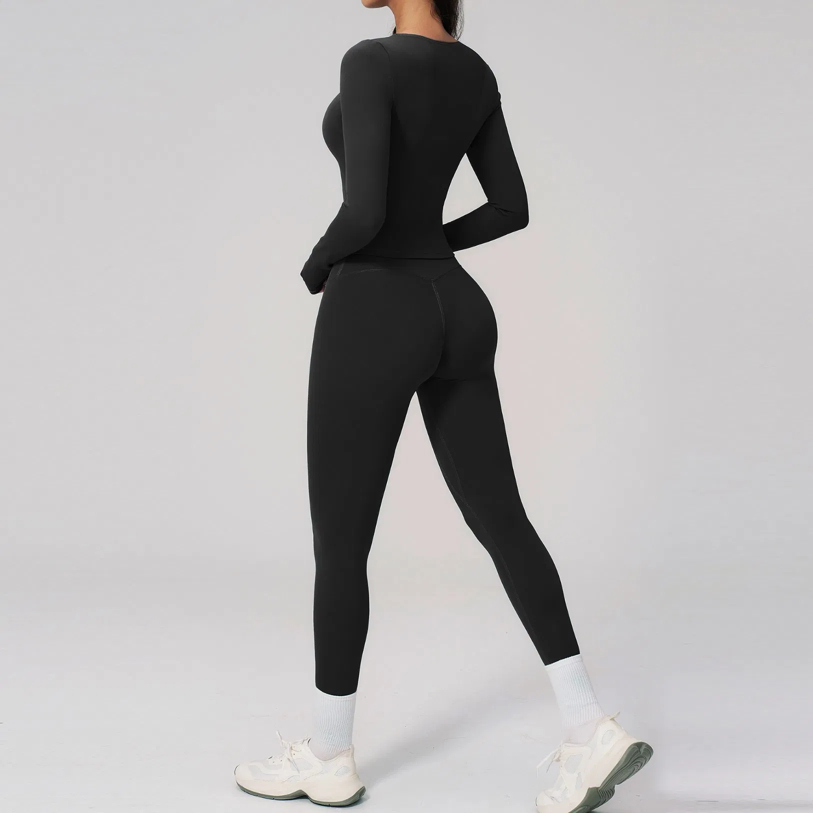 Ropa de fitness para mujeres, tela que absorbe la humedad, tallas grandes, soporte para entrenamiento de pilates, ropa deportiva