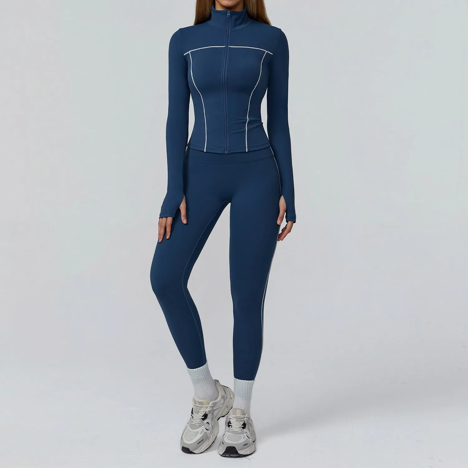 Ropa de gimnasio para mujeres 3 piezas con sujetador deportivo de espalda cruzada + chaqueta atlética + leggings de cintura alta para pilates y fitness