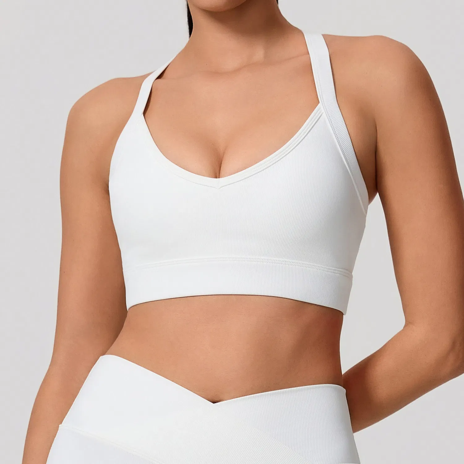 Nuevo sujetador deportivo de alta intensidad para mujer con espalda cruzada, a prueba de impactos y con realce