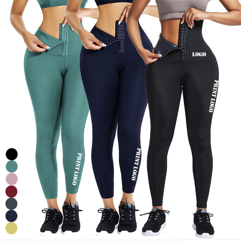 Pantalones cortos de yoga y ropa para mujeres de talle grande, corsé reductor de cintura para entrenamiento al por mayor, pantalones cortos y leggings personalizados de cintura alta con cinchador de cintura
