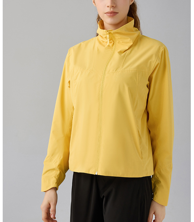 Chaqueta ajustada con cuello alzado, a prueba de viento, impermeable y anti manchas para actividades al aire libre, camping y senderismo