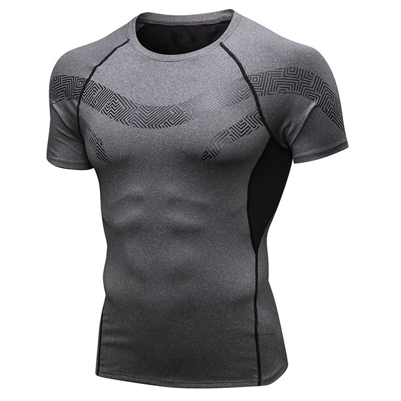 Camiseta de manga corta de fitness para hombres, ropa deportiva para correr y entrenar