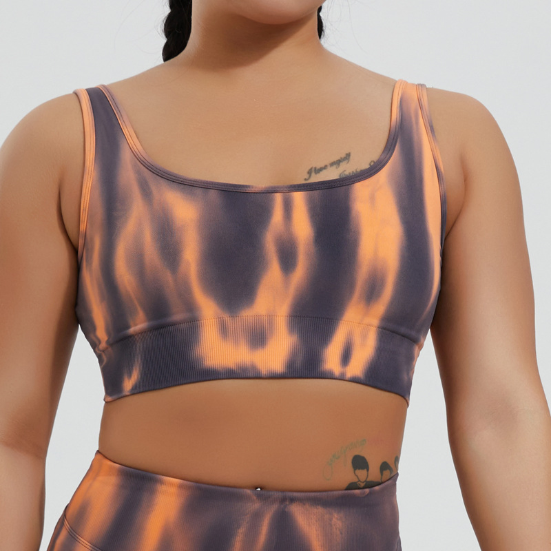 Conjunto de teñido anudado sin costuras, sexy, con cintura alta para entrenamiento, gimnasio y yoga. Ropa de fitness sexy para mujeres