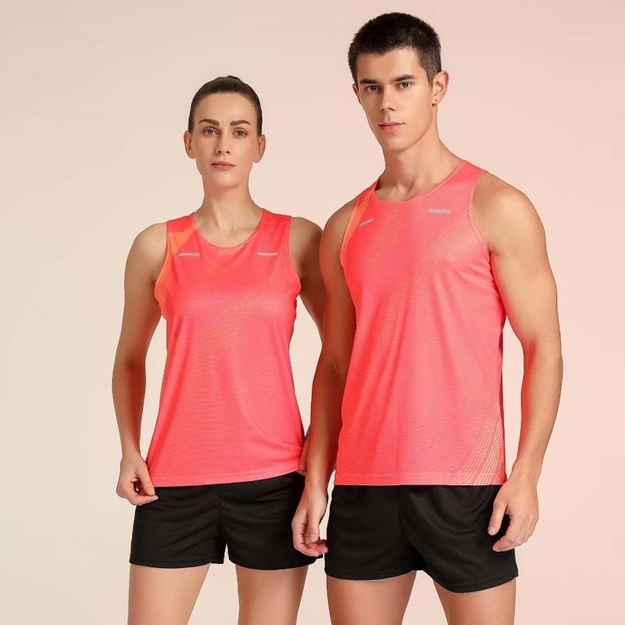 Camiseta unisex de poliéster personalizada con logo, anti-UV, para correr y hacer jogging