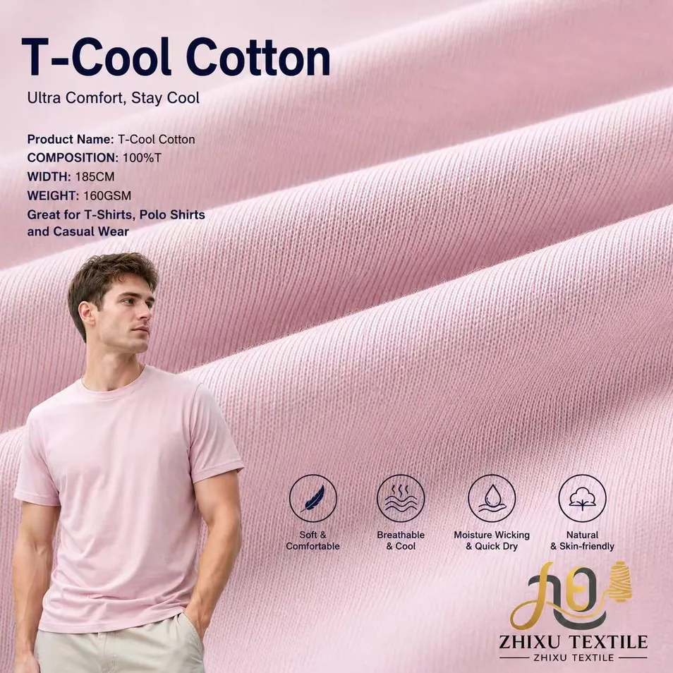 100%P 160GSM T400 Algodón como poliéster de punto sencillo, de secado rápido y protección UV, para ropa deportiva