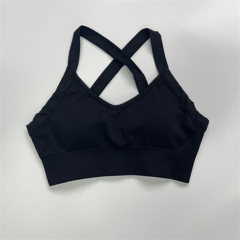 Top corto de yoga de secado rápido de spandex de nuevo modelo al por mayor, moda activa, talla grande, sujetador deportivo sexy de alto impacto para mujeres