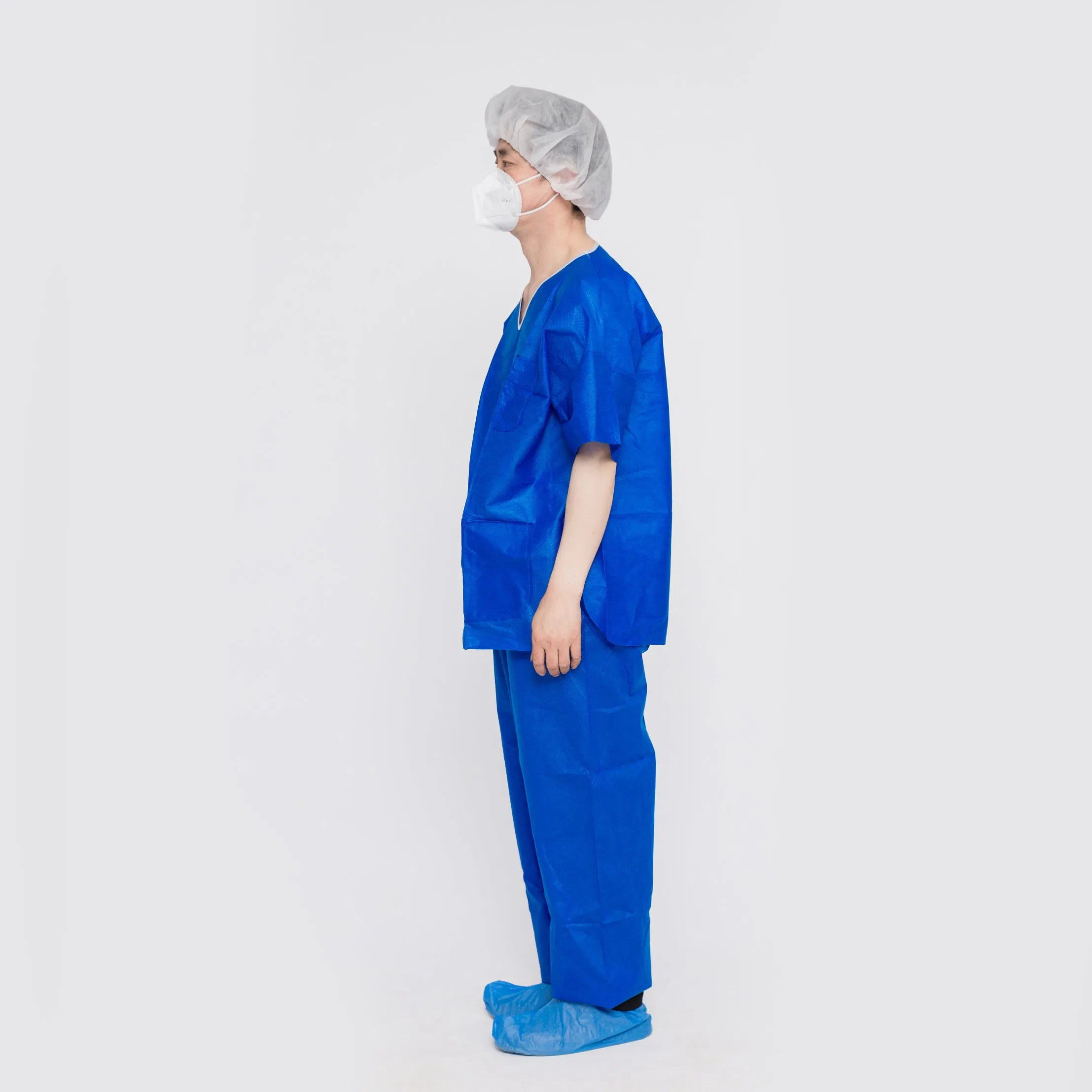 Ropa de trabajo cómoda, impermeable y a prueba de polvo para el lavado a mano estándar con bolsillos, ropa protectora para trabajadores de la salud
