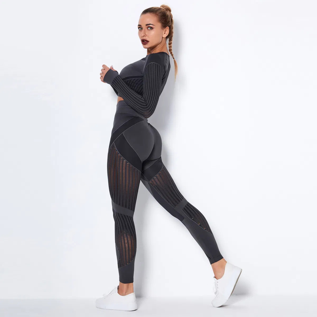 Conjunto de manga larga de yoga, traje de yoga, ropa deportiva, fitness, running, ropa deportiva