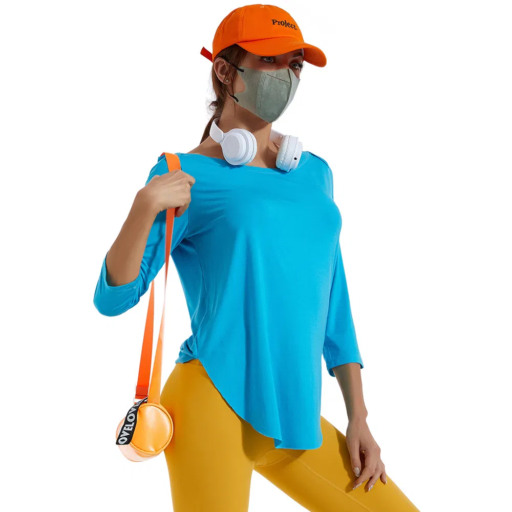 Ropa de yoga suelta de gran tamaño para mujeres en primavera y verano, ropa de gimnasio para entrenamientos, camisetas de manga larga