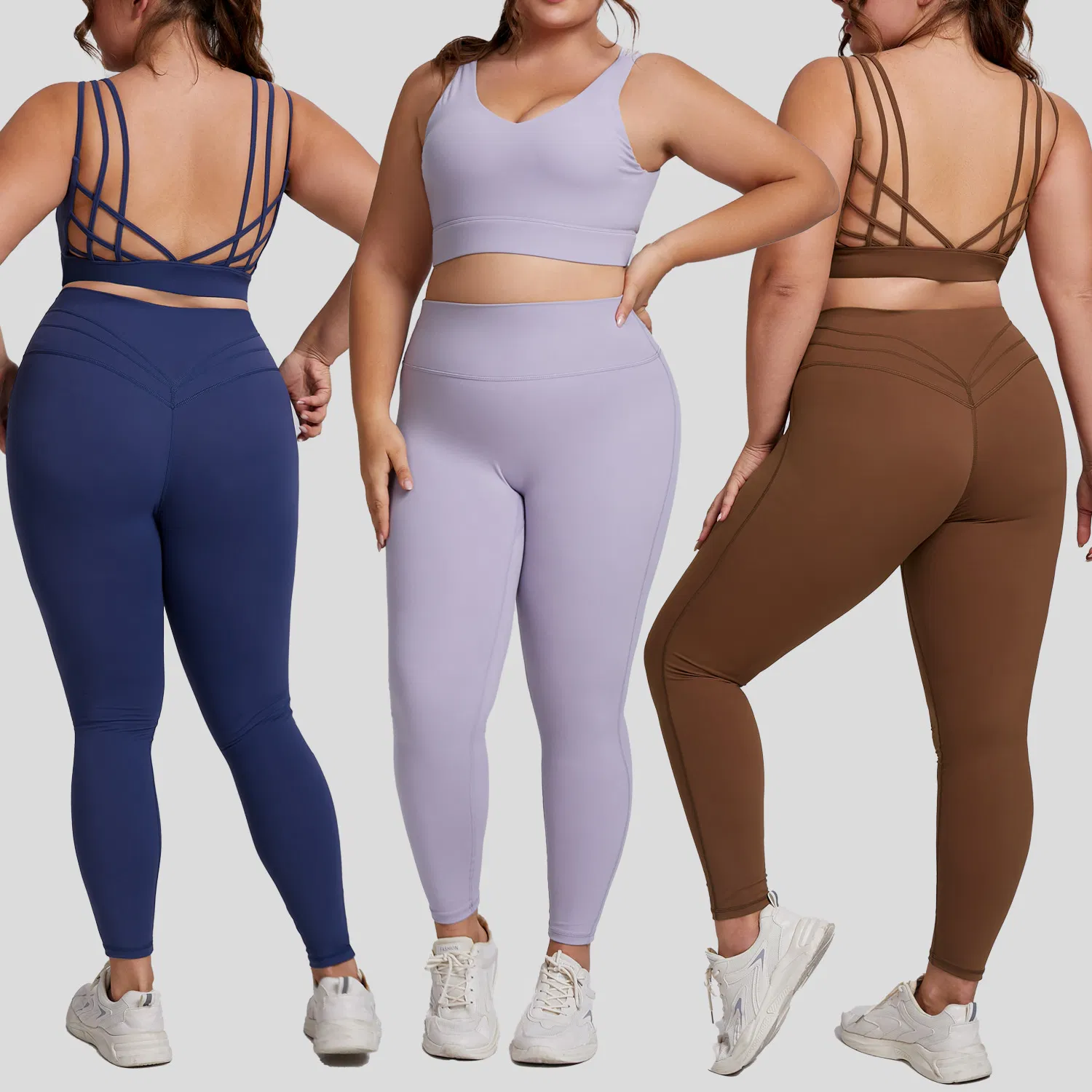 Nuevo estilo de venta caliente popular ropa deportiva para mujeres entrenamiento running tallas grandes tamaño grande Xs-3XL sujetador a juego con leggings de cintura alta
